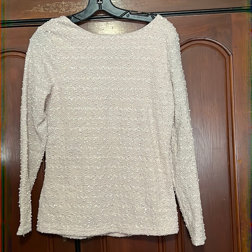 Jennifer Lopez Vintage Long Sleeve Lined Sequins Top Size Medium